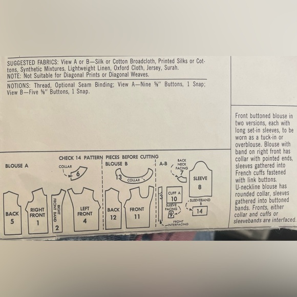 💰 Vintage blouse sewing pattern - Picture 4 of 4